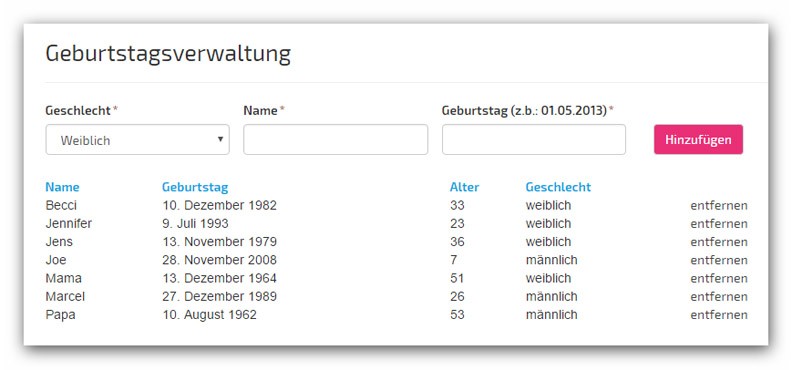 Geburtstagserinnerung & 5% Geburtstagsfee Gutschein